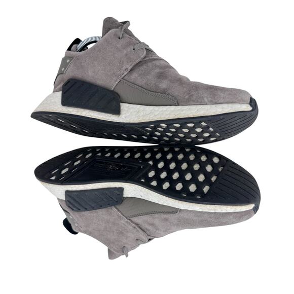 adidas Boost Running Shoes Men's 8.5 Gray Suede Athletic‎ Lace Up Low Top 675001 - Picture 9 of 11
